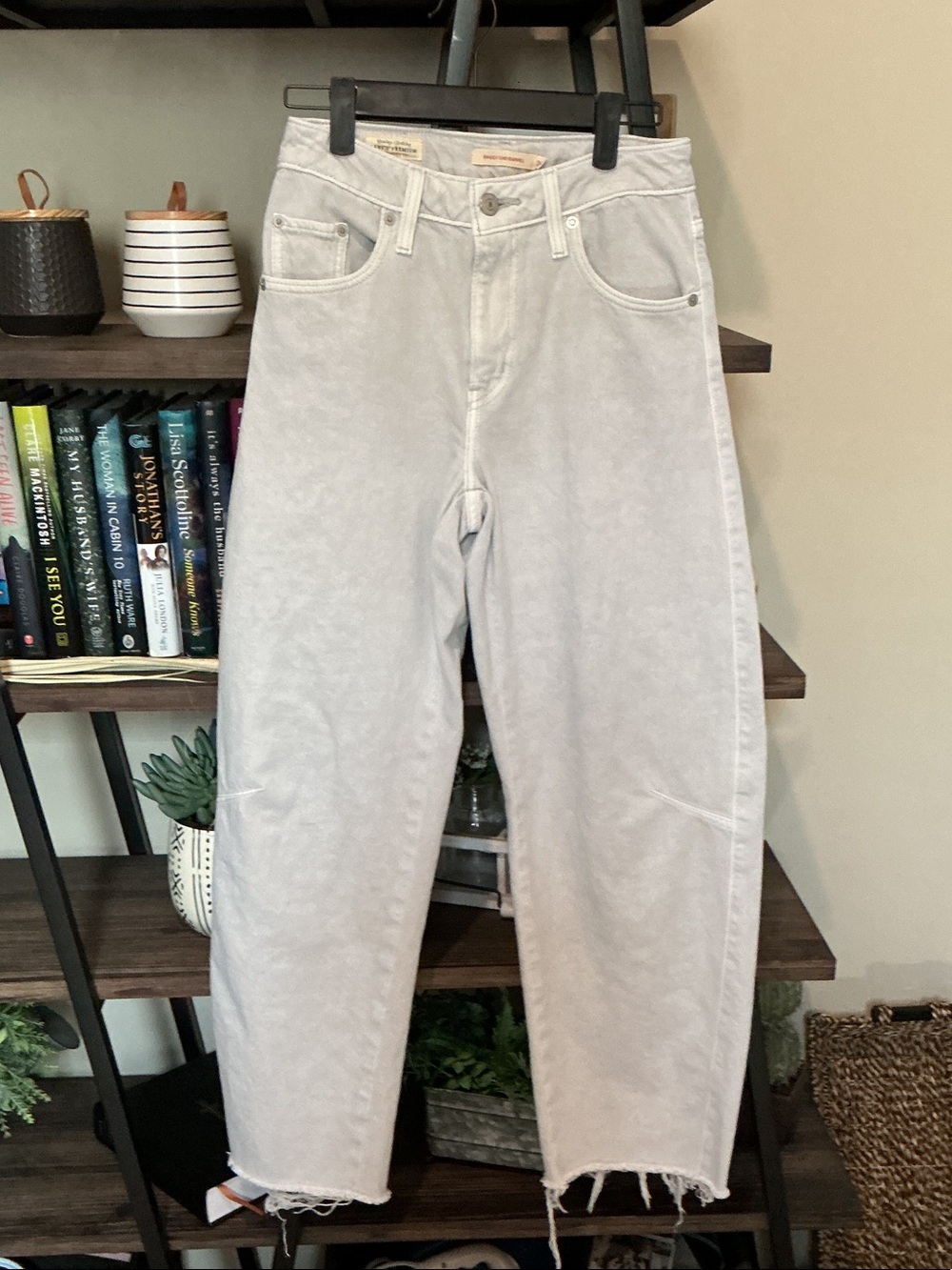 Levi's Light Gray Baggy Dad Barrel Jeans